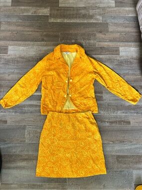 Vintage 1970s Passport Yellow Paisley Three-Piece Set